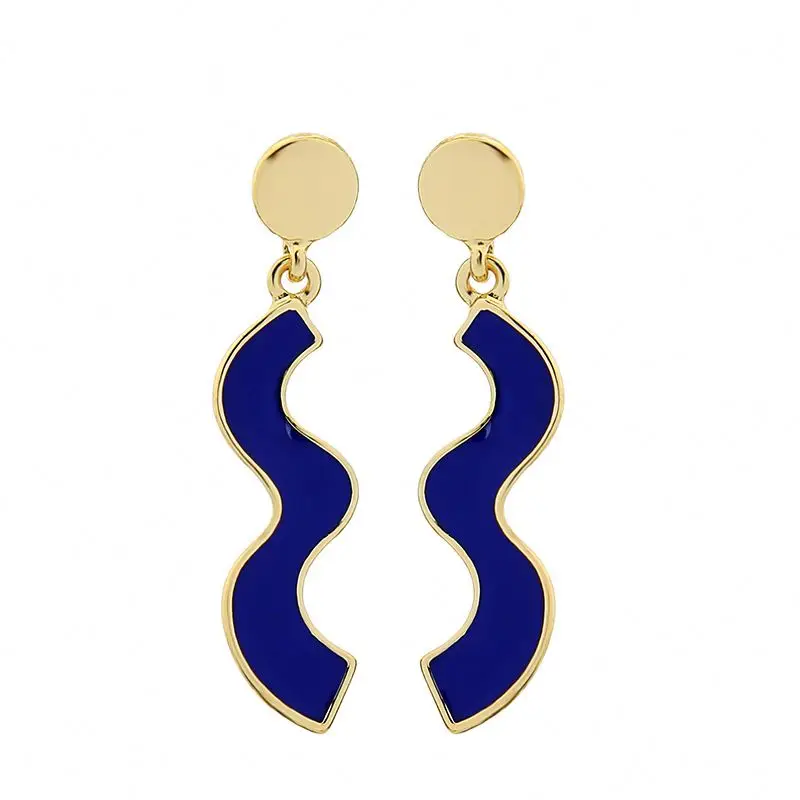 

jamaica design dangling Enamel Metal Ribbon Drop Earring