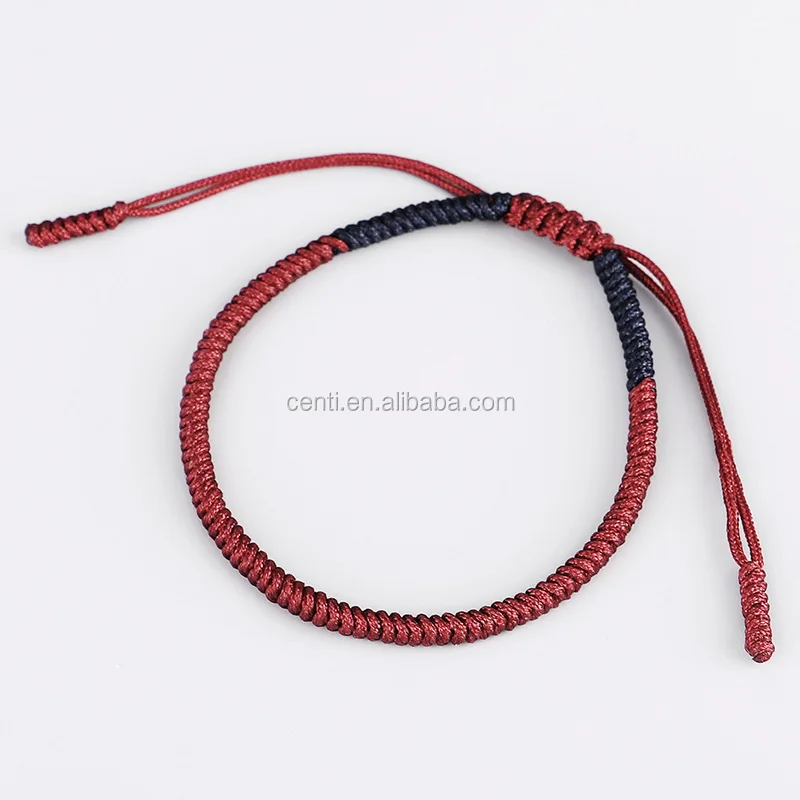 COLORFUL BLING Handmade Tibetan Buddhist Knot Bracelet - Adjustable Red String Lucky Protection Jewelry - View #11