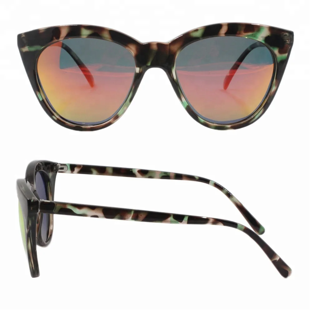 Custom Tortoise Frame Plastic Cat Eye Mirror Sunglasses Buy Cat Eye