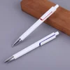 Low price white barrel high quality plastic ballpoint click corporate pen with design logo promotional