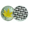 New Style 1/10 oz 999 Fine Silver Marijuana Yellow Round coin prices and value souvenir