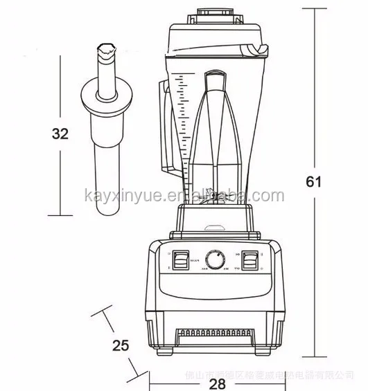 6l Capacity Large Commercial Blender Smoothie Blender Industrial Food Blender Electric Plastic