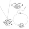 Dainty Lovely Tropical Fish Ocean Animal Adjustable Ring Necklace Bracelet Commitment Jewelry Gift for Women Girls Jewelry Set