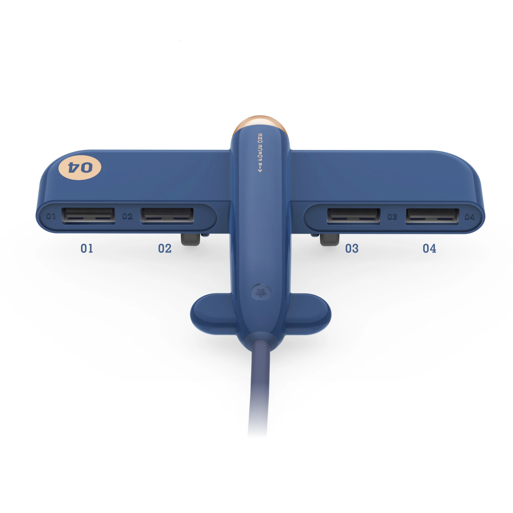 

DUH308 new Plane Shape 4 ports USB Hub, White, pink, navy blue