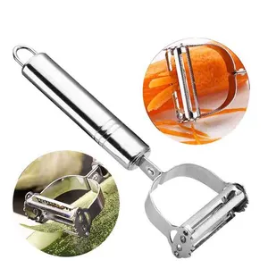 Magic Stainless Steel Dual Julienne Rotating Vegetable Peeler and Slicer Zester Potato Peeler