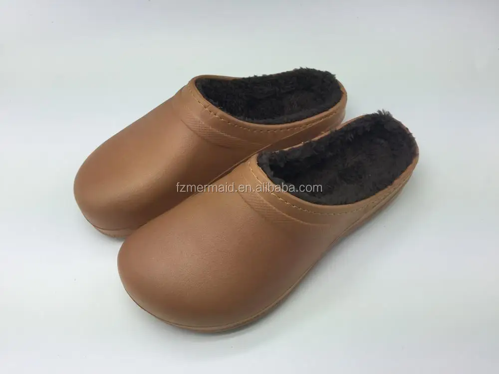 Men/women Clogs with Fur,warm Winter Indoor Clog slippers ,Unisex Kids Eva Clogs