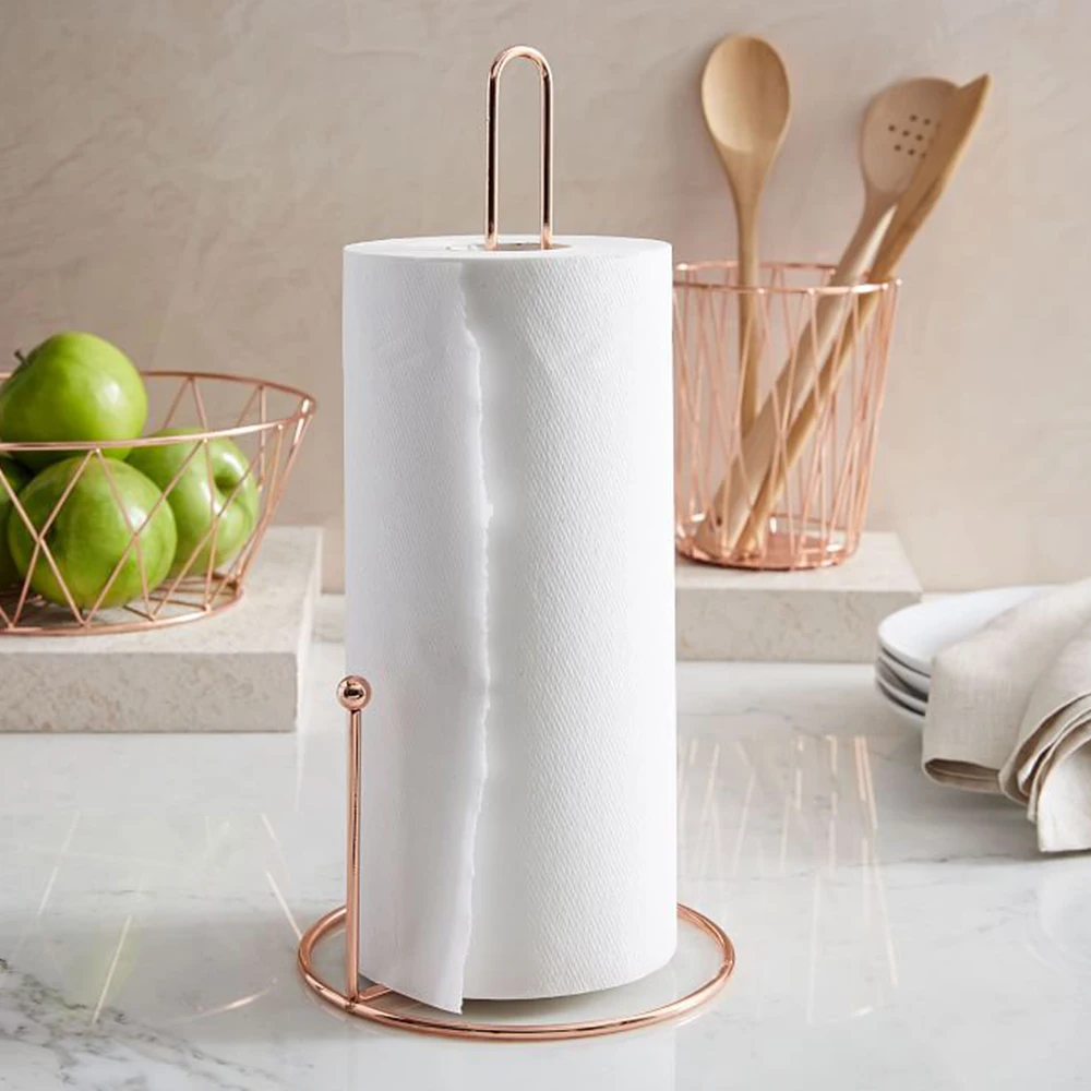 kitchen standing stainless steel paper towel holder one handed