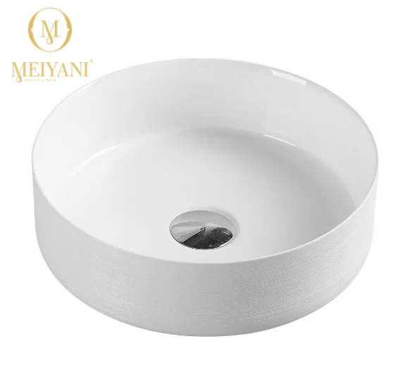 
MEIYANI supplier above counter basin engineered one piece bathroom sink matte white wash basin 