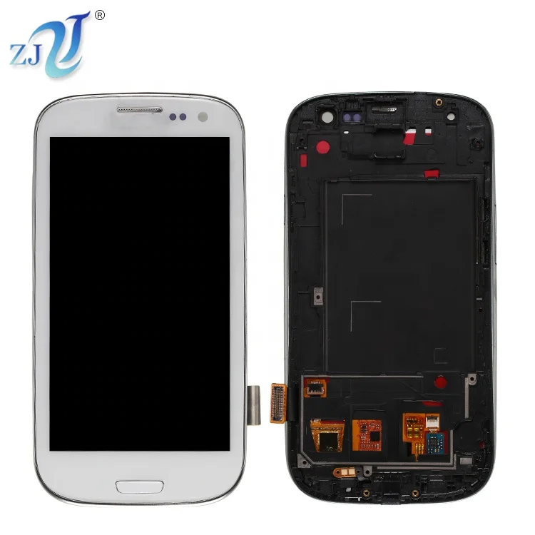 

TFT Digitizer Assembly Replacement LCD Display Touch Screen S3 i9300 i9300i with Frame For Samsung Galaxy, White blue