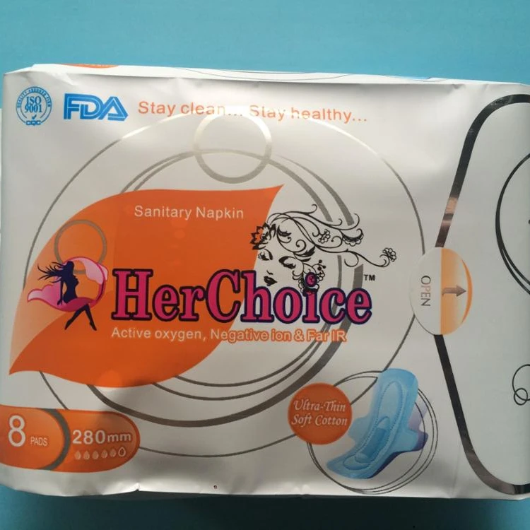 

Her Choice cotton sanitary pad lady anion pads 280mm