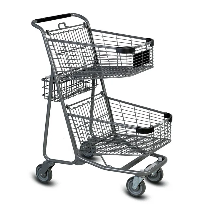 Professional Supplier 2tier Retail Shop Trolley Shopping Cart,Double