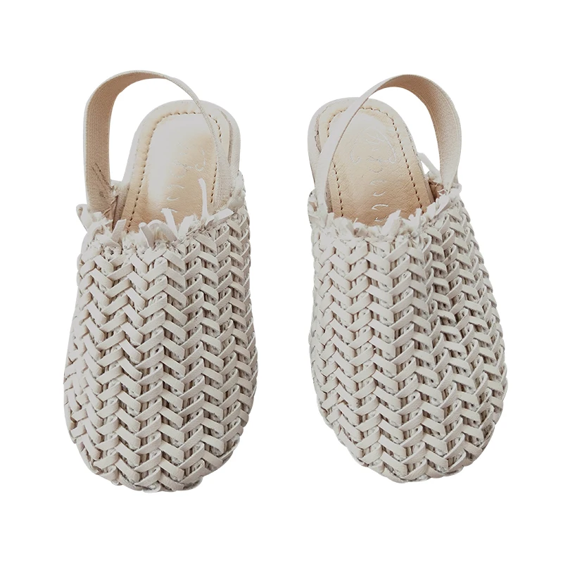
H4652/Excellent Baby Girls Shoes Weaved Slipper Summer Kids Shoes Children Girls 