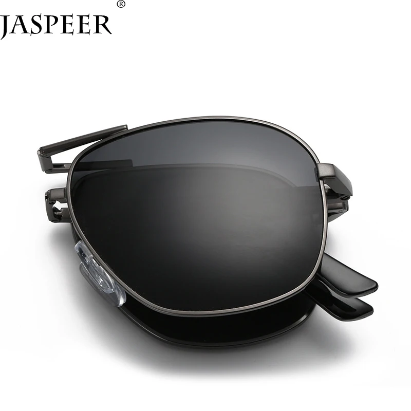 

JASSPER Man retro sunglasses driving double beam Folding Sunglasses with polarized lens 2021