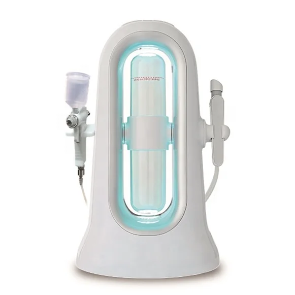 

Portable skin care micro bubble facial 2 handles hydra oxygen facial machine for sale home and beauty shop, White, customized color is available