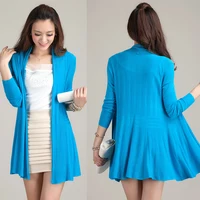 

Hot Sale Loose Plus Sizes for Lady Casual Long Coat Shawl Collar Knitted Cardigan Woman Sweater