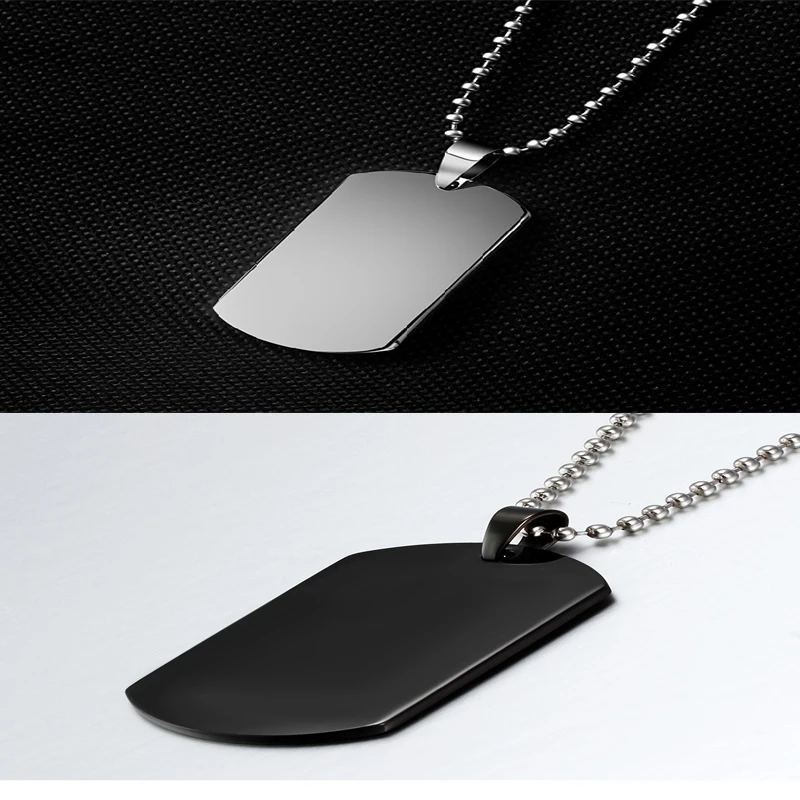 

Wholesale Military Army Dog Tags Necklace For Men Women, Silver;black;ect