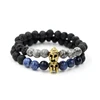 wholesale black man women hand custom natural real raw volcanic stone beads yoga energy jewelry bracelet