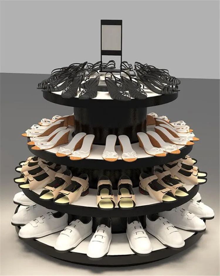时尚创意靴子商店自由站立悬挂旋转陈列架