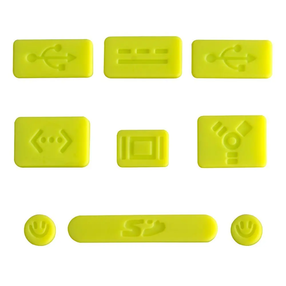 AGPtEK Green 9pcs Silicone Anti Dust Port Plugs for Macbook Pro 13"& 15", 2 x USB plug/ 2 x Audio 3.5mm plug/ 1 x SD plug/ 1 x RJ45 plug/ 1 x Mini/ DP/Mini DVI plug/ 1 x Power plug/ 1 x IEEE1394 plug