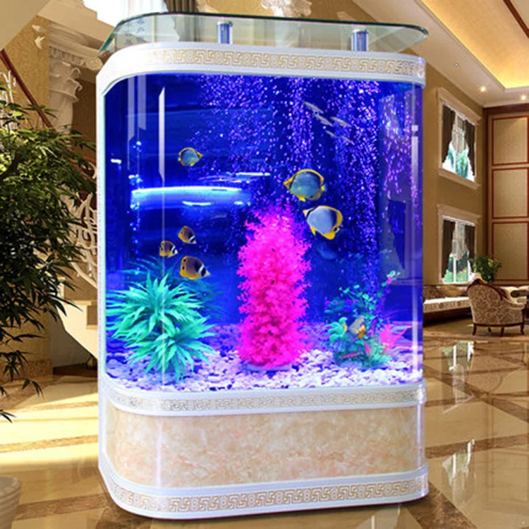 New Product Elegant Curved Screen Acrylic Fish Aquarium Tanks With