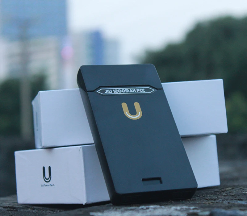 

Uptown tech design original Jili box as power bank for juul case vape pen, Black