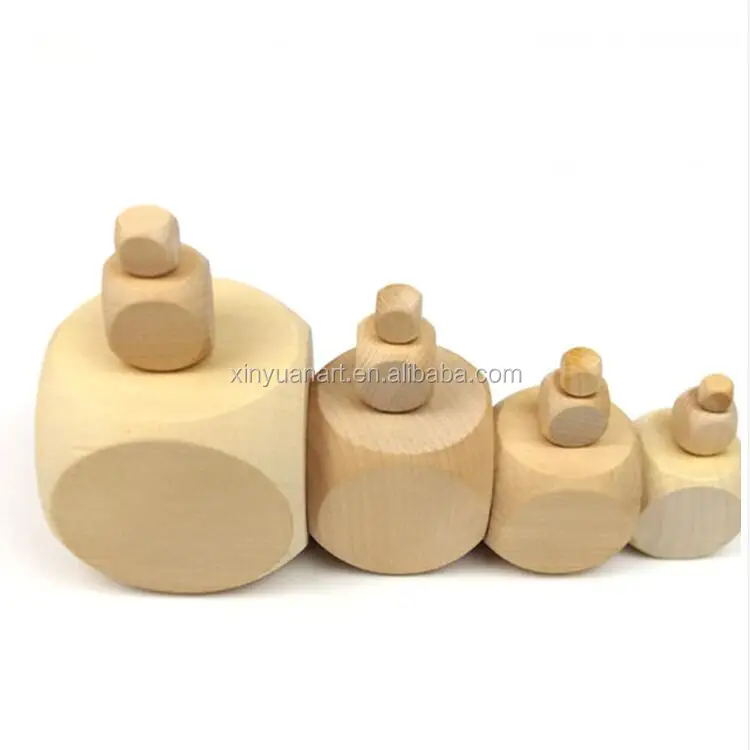 
Factory price Custom Round Corner High Quality Wooden Blank Dice 