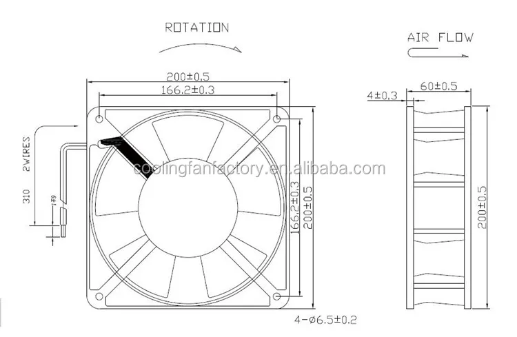 Fan, 200mm, 220V, 230V, 240V - detail 2