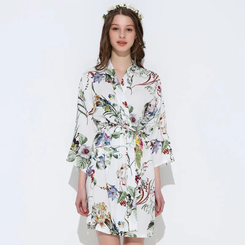 Floral robe floral robes wedding New Arrival wholesale Chinese women floral robes ,bride bridesmaid