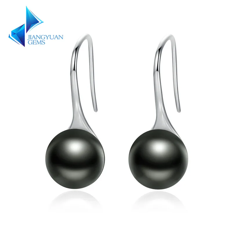 

Classical Lady Jewelry 3 Color Round Imitation Pearl 925 Sterling Silver Drop Earrings