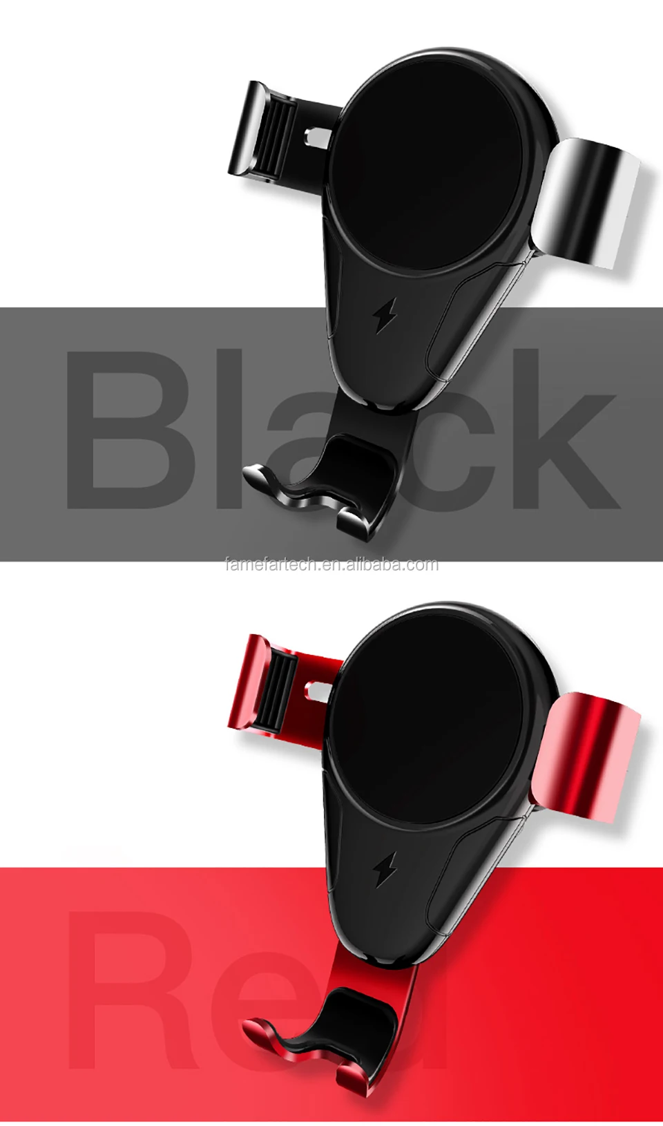 Qi Wireless Car Charger Vent Phone Clip Holder Fast Charging High Efficiency Charger for All Qi-enabled Devices