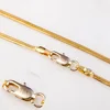 men gold chains 2mm flat snake necklace 18k gold stamped 18kgf 20 inch chain stock wholesale