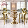 Gold frame armrest industrial stainless steel bar stool for party