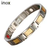 inox Mens Gold Simple Healthy Magnetic Bracelet