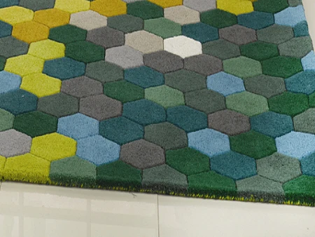 Cool Area Rug Roselawnlutheran Cool Tone Hexagon 100 Hand Tufted Acrylic Area Rug Factory Whole