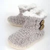 Monogram Pom Pom Knitted Booties Custom Embroidered House Slipper Boots