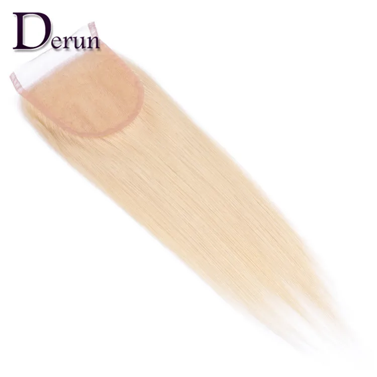 

Wholesale High Quality Stock 613 blonde 4x4 lace closure silk straight Virgin Brazilian Hair Lace Closure 613 Blonde Hair
