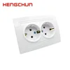 2019 New European Double German Schuko socket without Child protection door
