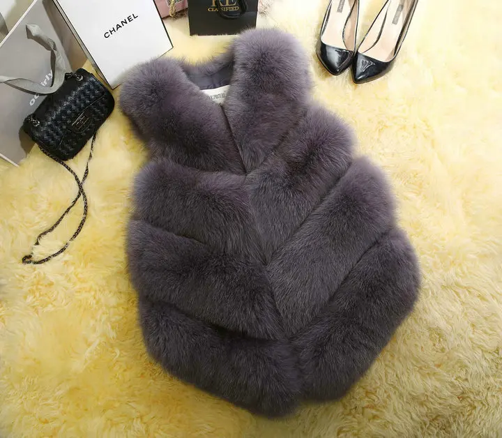 
Hot Selling Elegance Fashion Clothing V Neck Warm European Coat Winter Vest Women Faux Fur Lining Cheap Turkey Fur Coat 