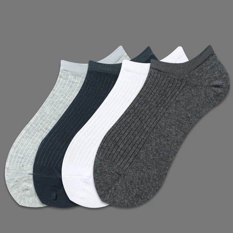 

High Quality Combed Cotton Solid Business Socks Mens Boat Socks Summer Low Cut Socks Wholesale
