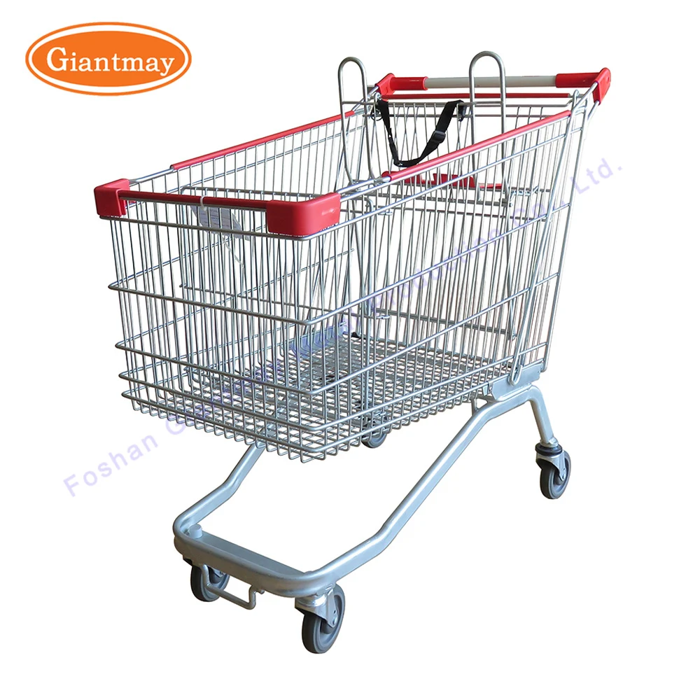 child in shopping trolley