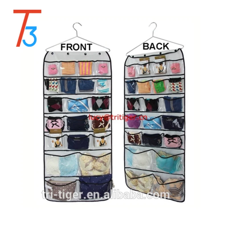 

Hanging Closet Dual-sided Organizers Bra Underwear Socks Ties Storage 42 Pockets