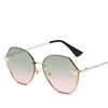 Gradient lens round frame less butterfly hinges 2018 new arrivals lentes de sol sun glasses