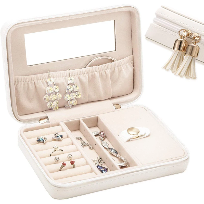 Travel Jewelry Case Round Jewellery Box With Handle - Buy Travel ...