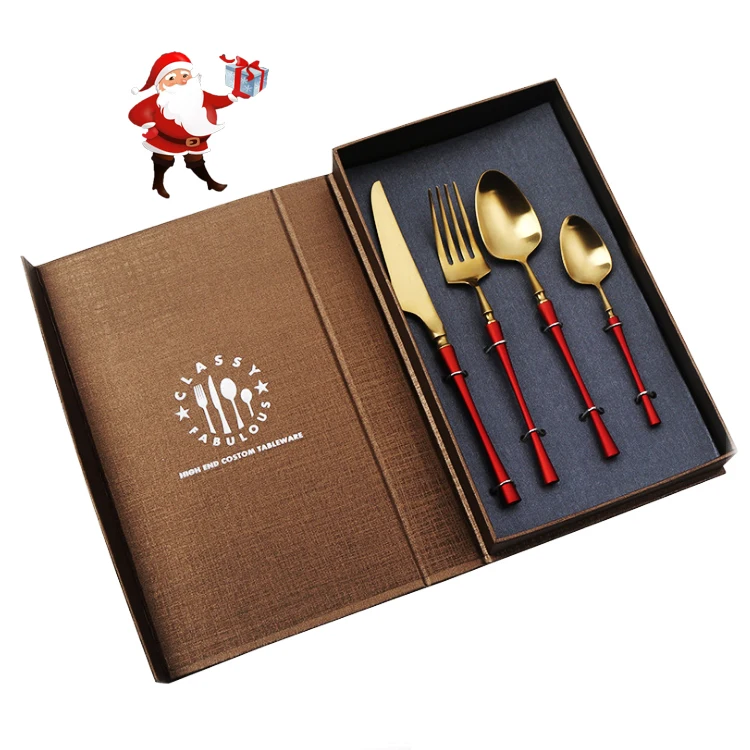 

bulk stainless steel metal luxury gold and red handle cutlery set,flatware set, Silver;gold;rose gold;red;silver+color handle;gold+color handle