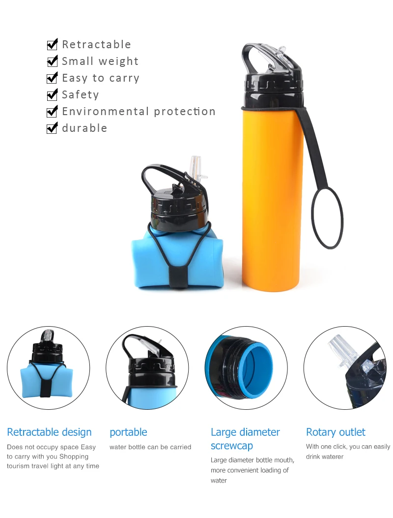 Amazon Hot Silicone Collapsible Shaker Bottles With Custom Logo 11