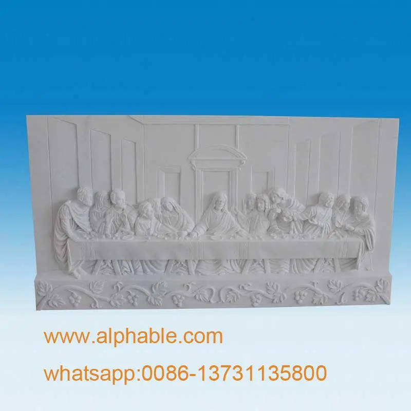 
Building decoration using white marble relief 
