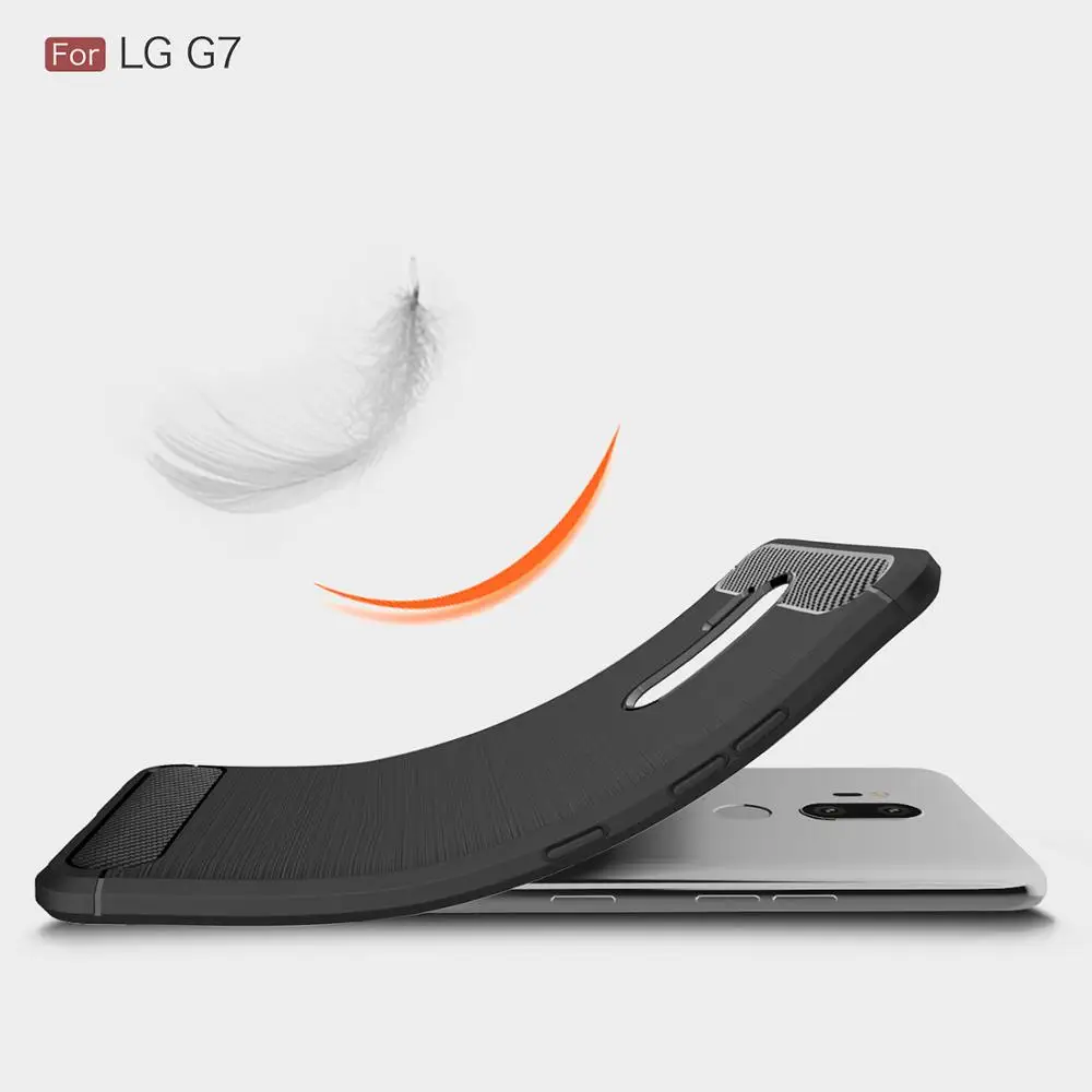 

High Quality Siliocne Carbon Fiber Brushed TPU Phone Case For LG V40
