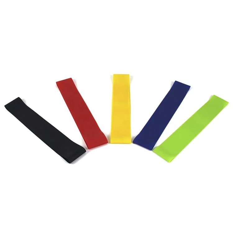 

2019 new five color yoga stretch elastic resistance bands small resistance loop exercise bands set of 5, Red;black;yellow;green;blue