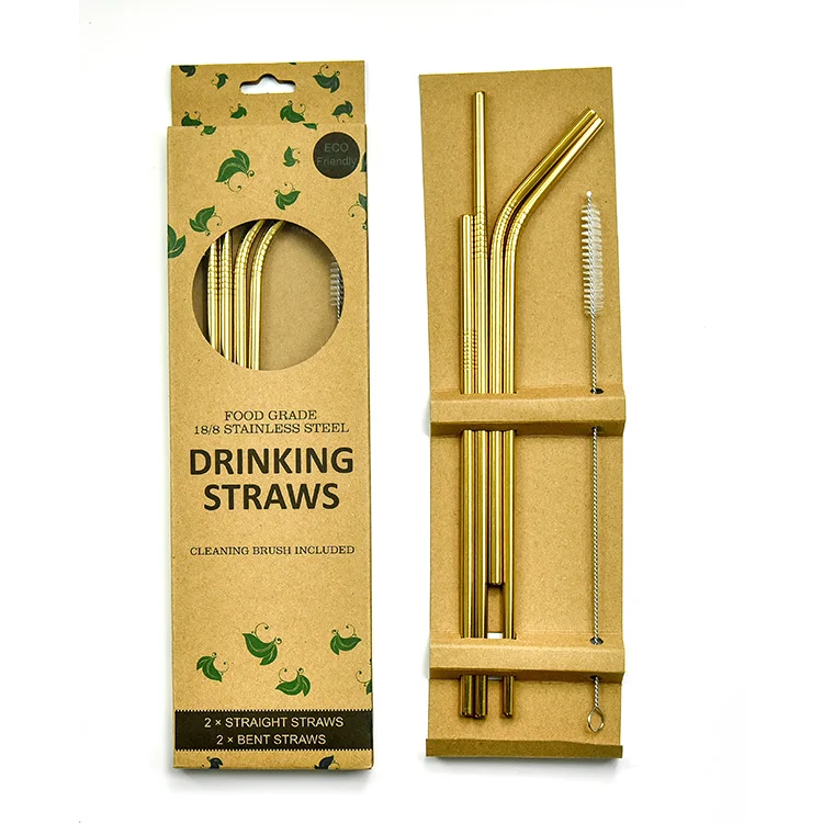 

Food Grade Stainless Steel Gold Drinking Straws For 20 oz 30 oz Tumbler, Customized