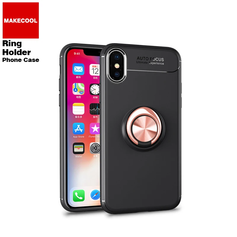 

wholesale Hot sell For iphone X XS XMAX XR 7 8 plus For Samsung S10 Holder ring Auto focus Tpu phone case cover, As the picture show